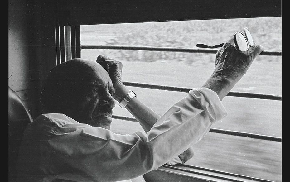  Basheer by  the window of a moving train