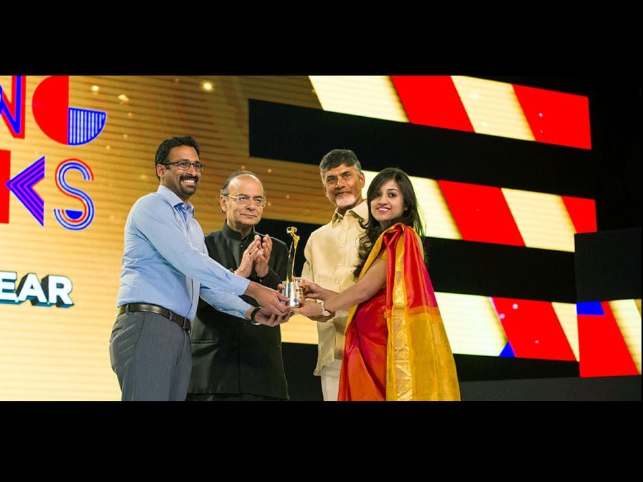 Chandrababu Naidu gives the award to winner of Young Turk of the Year to Divya Gokulnath - ‎Dire