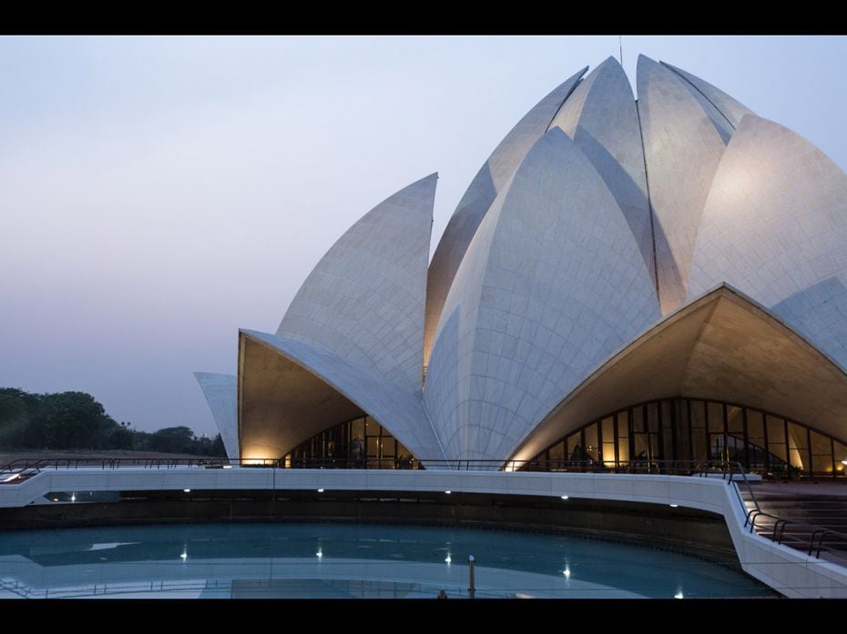 Lotus Temple. 1986. Fariborz SahbaCommissioned by the Baha’i faith, Sahba’s stunning geo