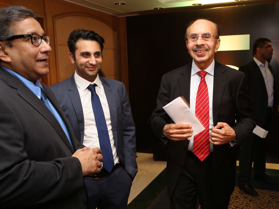 (L-R) Forbes India Editor Sourav Majumdar; Adar Poonawalla, CEO of Serum Institute of India; and God