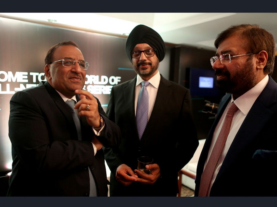 Dinesh Kanabar, CEO, Dhruva Advisors and NP Singh, CEO, Sony Pictures Networks India with Harsh Goen