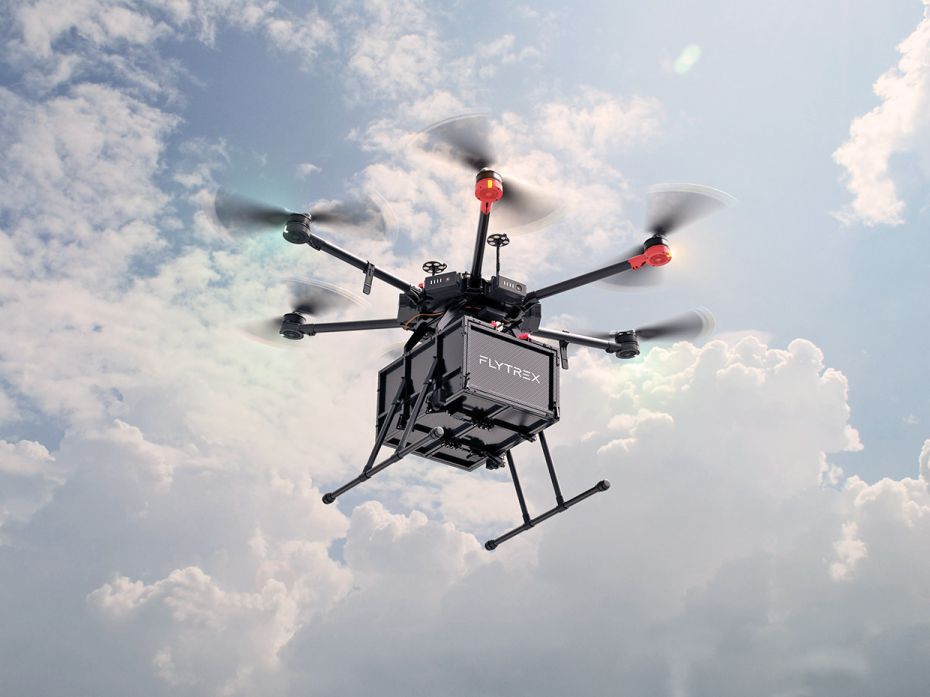 The cloud-controlled drones can carry parcels weighing up to 3 kg to a  distance  of 10 km. The