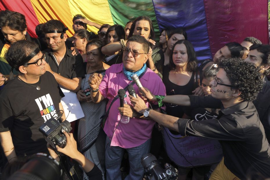 Activists like Ashok Row Kavi (seen here, above), LGBT rights activist and founder of Humsafar Trust