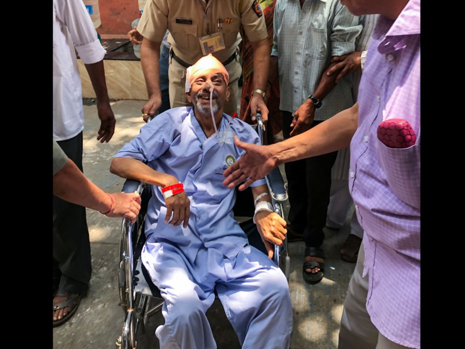 Chheda Nagar resident Mr. Krishnan, inspite of his ill health, travelled to cast his vote directly f