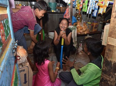 Siddiqui hangs out with her friends after a game of cricket. Her propensity to learn new things drew