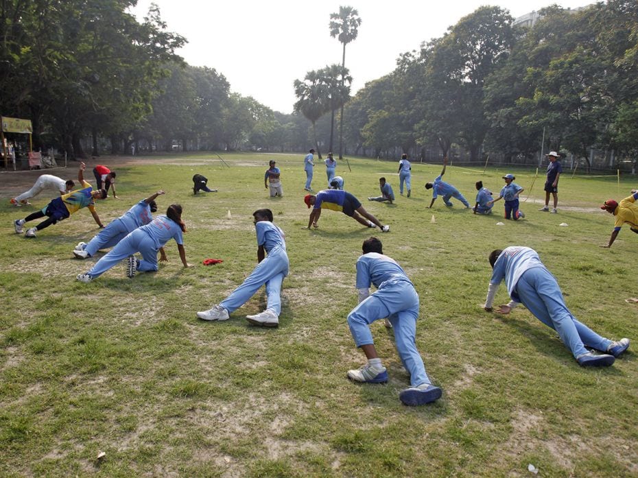 Before the tournament, street-connected children were busy practicing across India. Here, preparatio