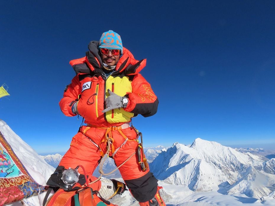 Hope is God: At the summit of Makalu.