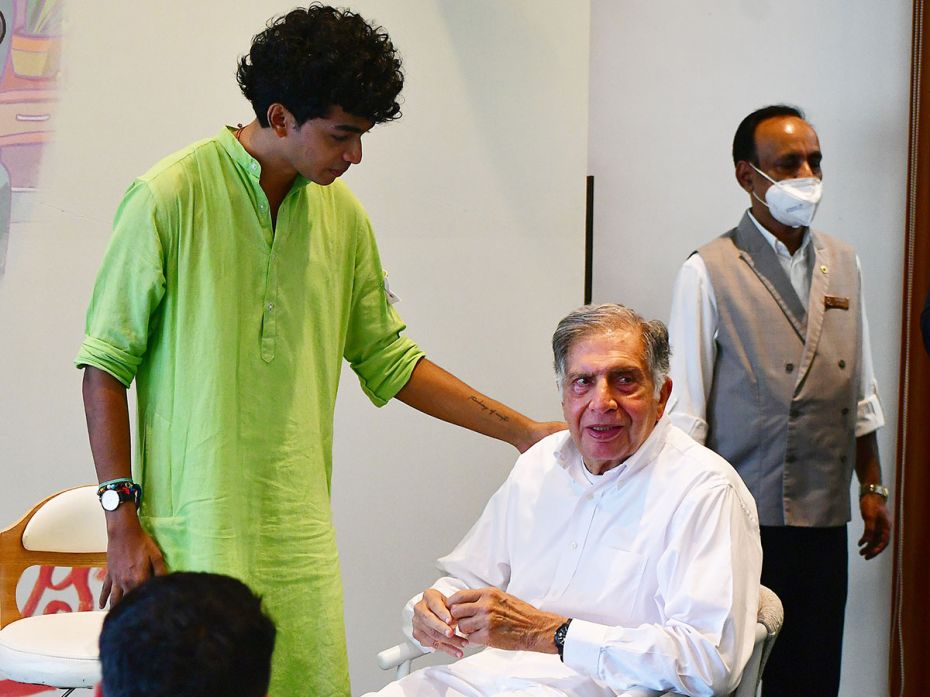 Ratan Tata with Founder Shantanu Naidu during the launch of Goodfellows, India's first companionship