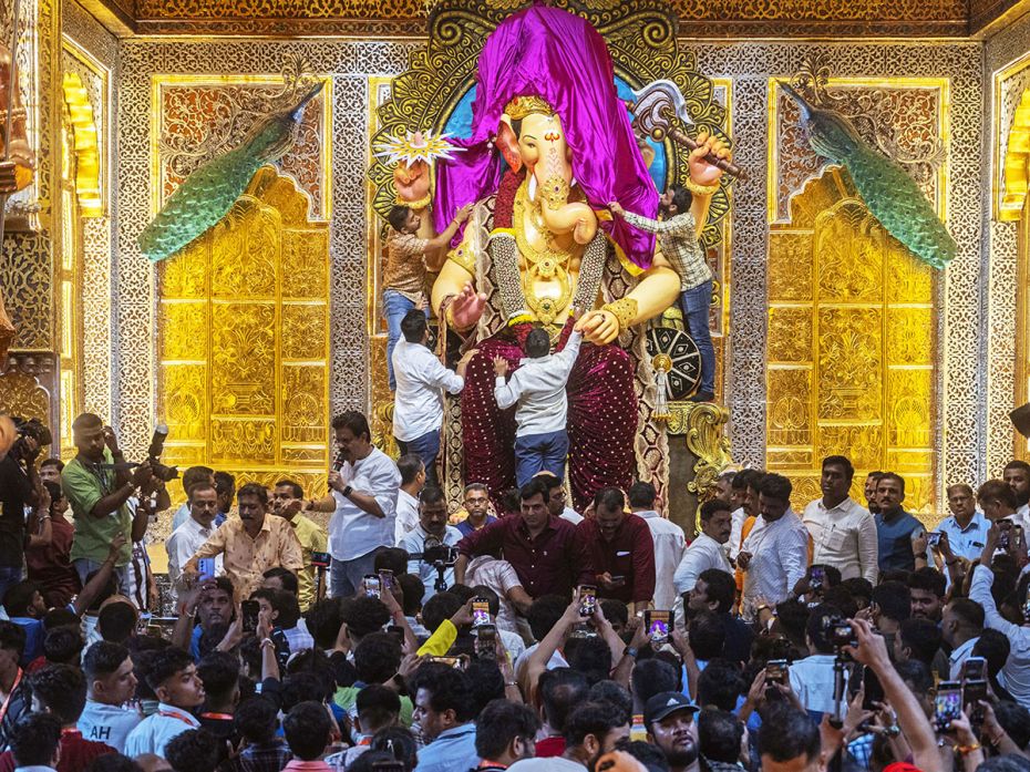 Lalbaugcha Raja, as the Ganesh idol is popularly known in the locality of Lalbaug in Mumbai, is unve