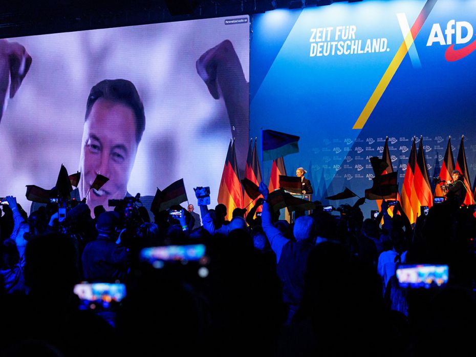 Endorsing Germany's extreme-rightHot off his salute shock, Musk participated virtually at a January 
