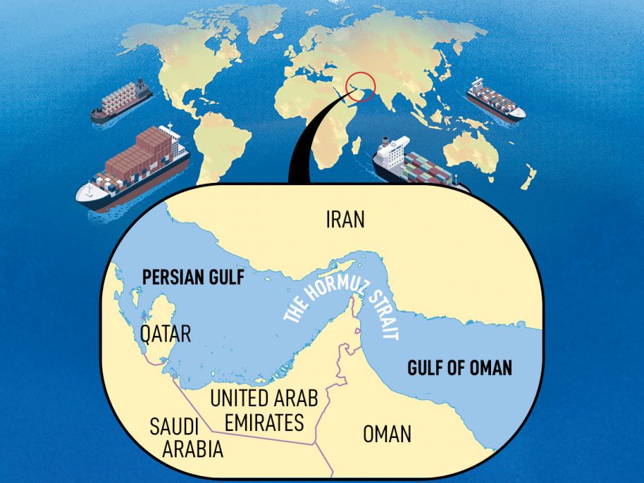 The Hormuz StraitIt is wedged between Iran and Oman, and connects the Persian Gulf with the Gulf of 