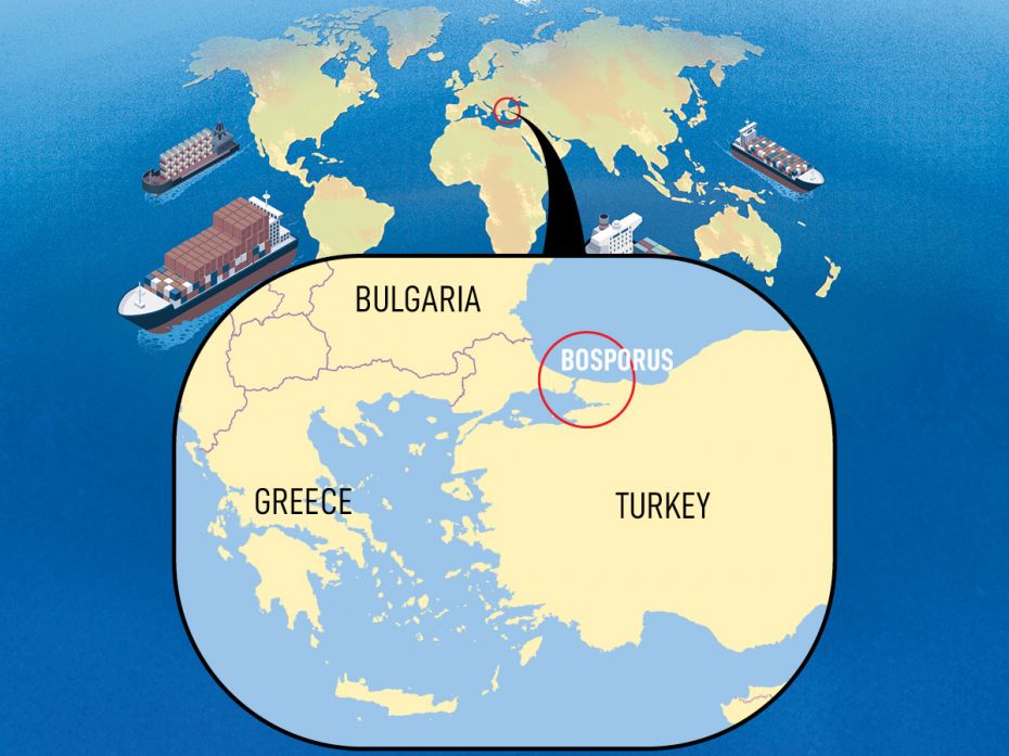 The Bosphorus StraitIt is a natural strait in the  northwestern part of Turkey and connects the Blac