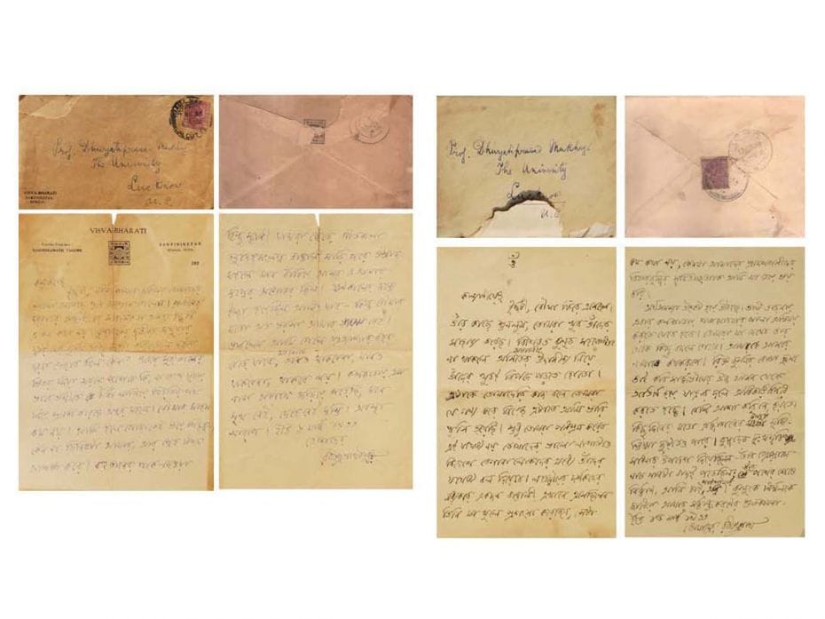 Lot no 5 was an archive of 35 handwritten letters, with 14 envelopes, that Tagore wrote to sociologi