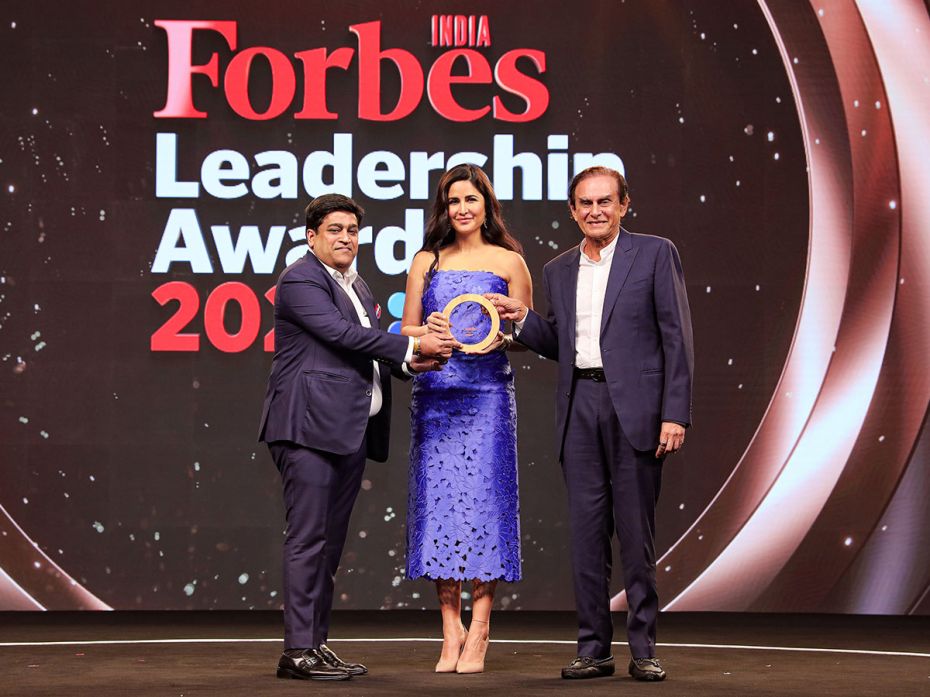 (L-R) Ashish Agarwal, MD & Country head, Jefferies India, Katrina Kaif, actor and founder of Kay