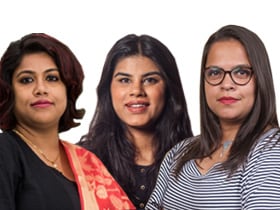 Rituparna Chatterjee, Mahima Kukreja and Sandhya Menon